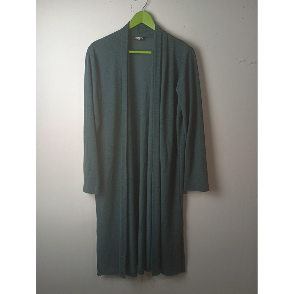 Culture Shop Womens Forest Green‎ Longline Open Front Duster Cardigan One Size